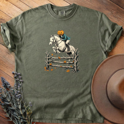Pumpkin Head Over Rails T-Shirt - Horse Graphic Tee - Gift for Horse Lovers - Unisex