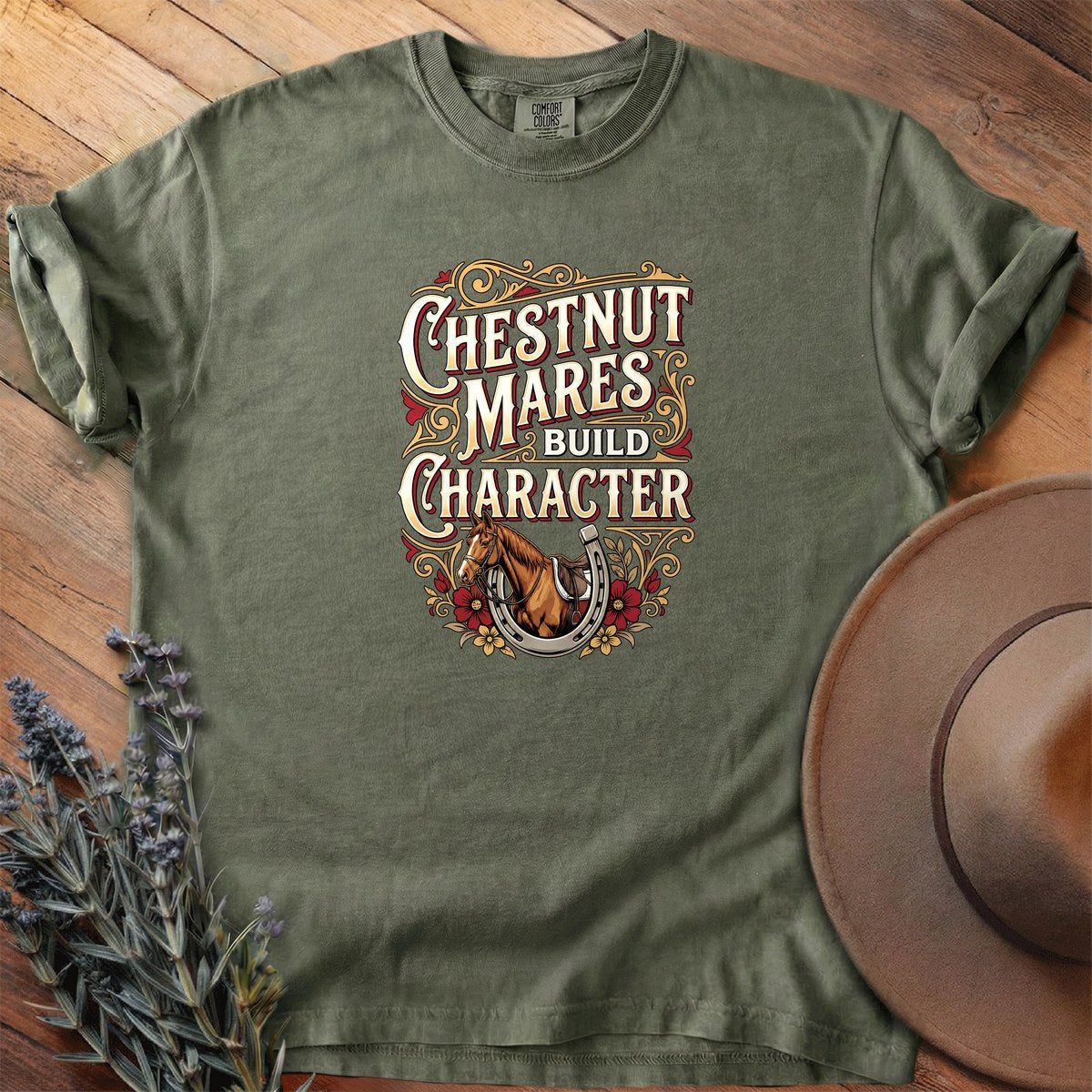 Chestnut Mare Build Character T-Shirt - Horse Graphic Tee - Gift for Horse Lovers - Unisex