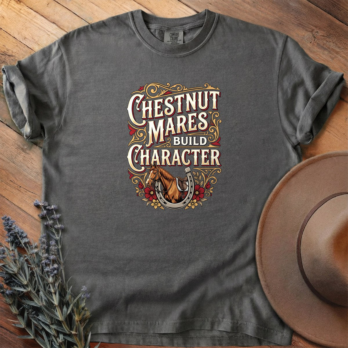 Chestnut Mare Build Character T-Shirt - Horse Graphic Tee - Gift for Horse Lovers - Unisex