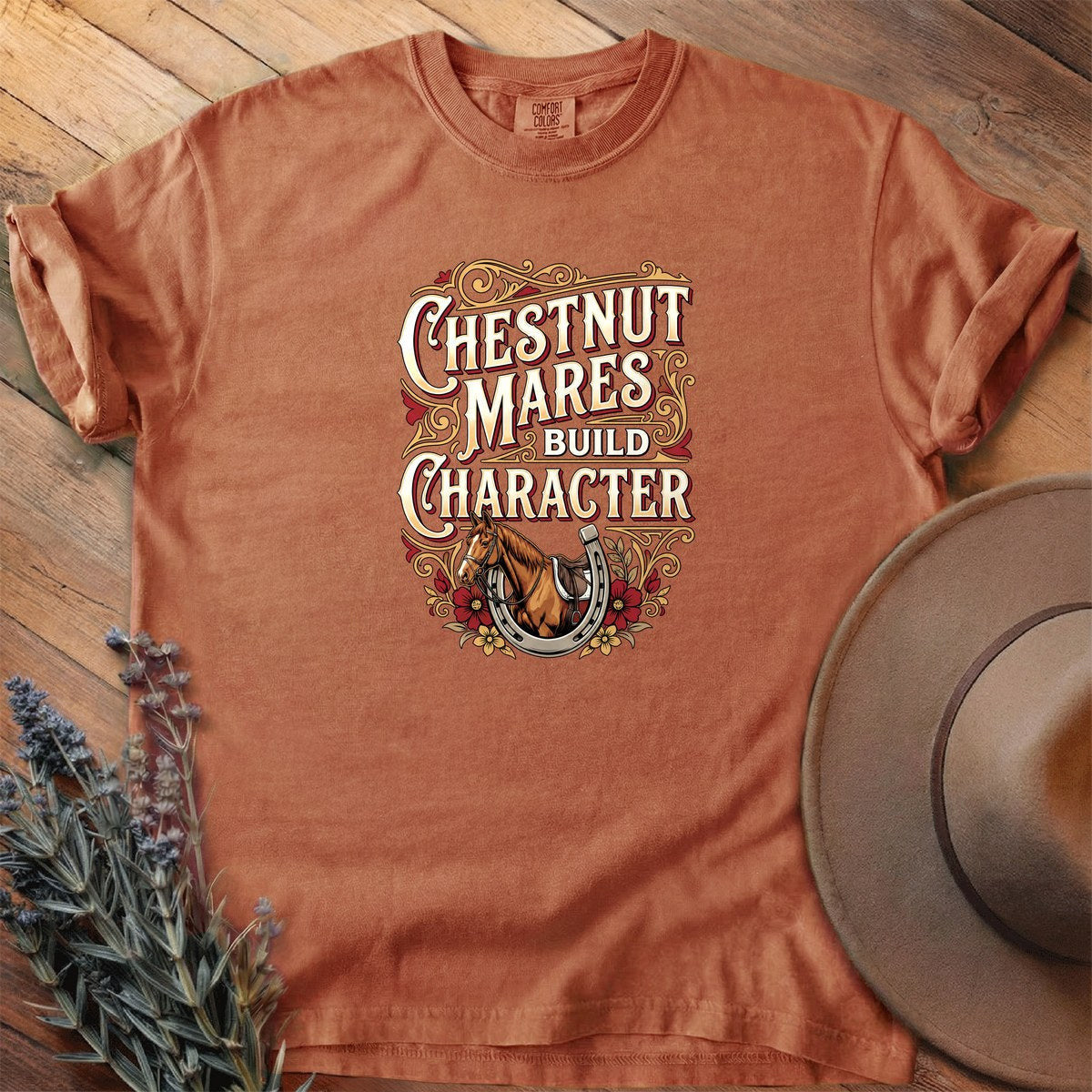 Chestnut Mare Build Character T-Shirt - Horse Graphic Tee - Gift for Horse Lovers - Unisex
