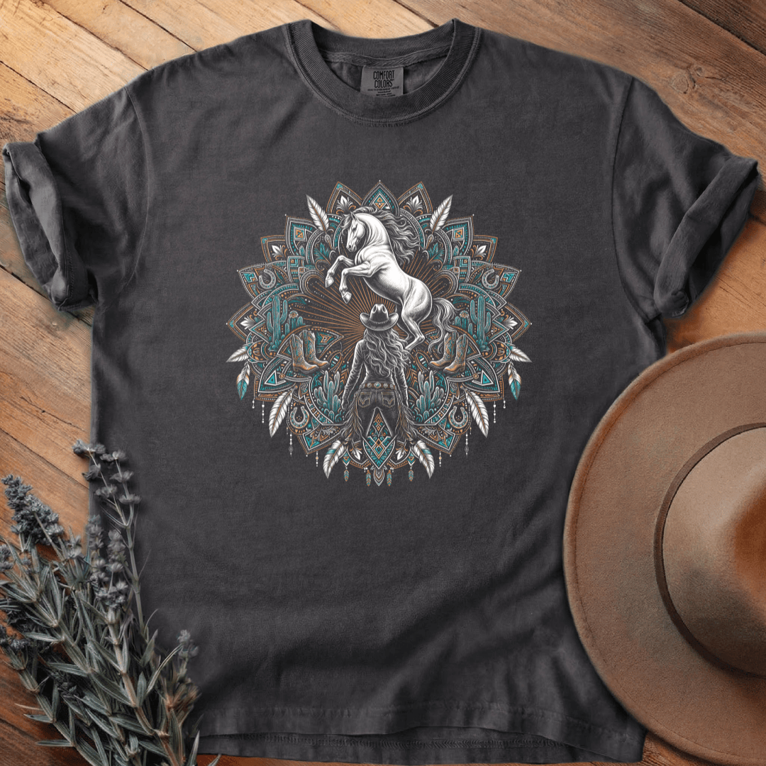 Mandala Cowgirl 4 T-Shirt - Horse Graphic Tee - Gift for Horse Lovers - Unisex