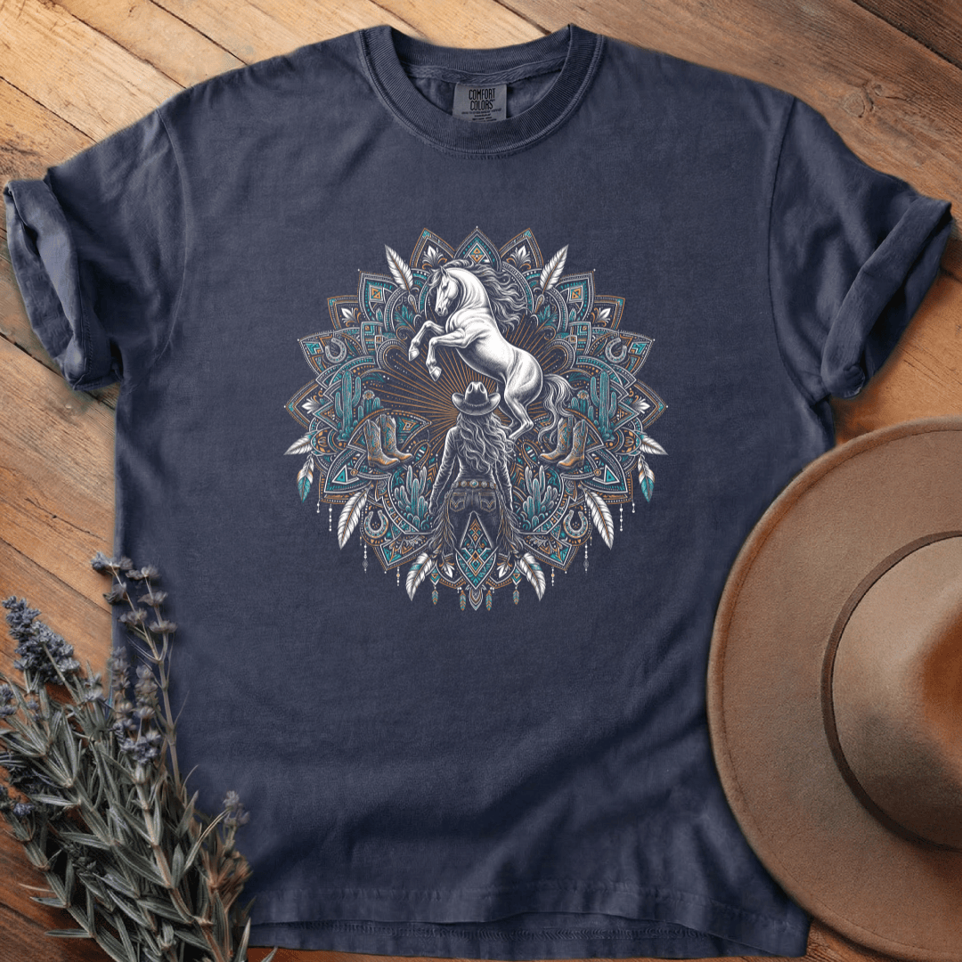 Mandala Cowgirl 4 T-Shirt - Horse Graphic Tee - Gift for Horse Lovers - Unisex