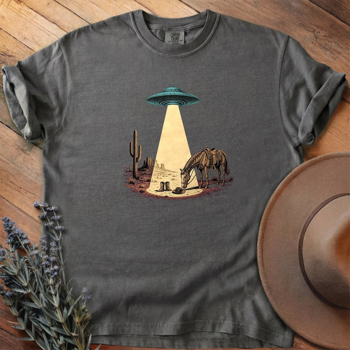 They Beamed Up The Cowboy T-Shirt - Horse Graphic Tee - Gift for Horse Lovers - Unisex