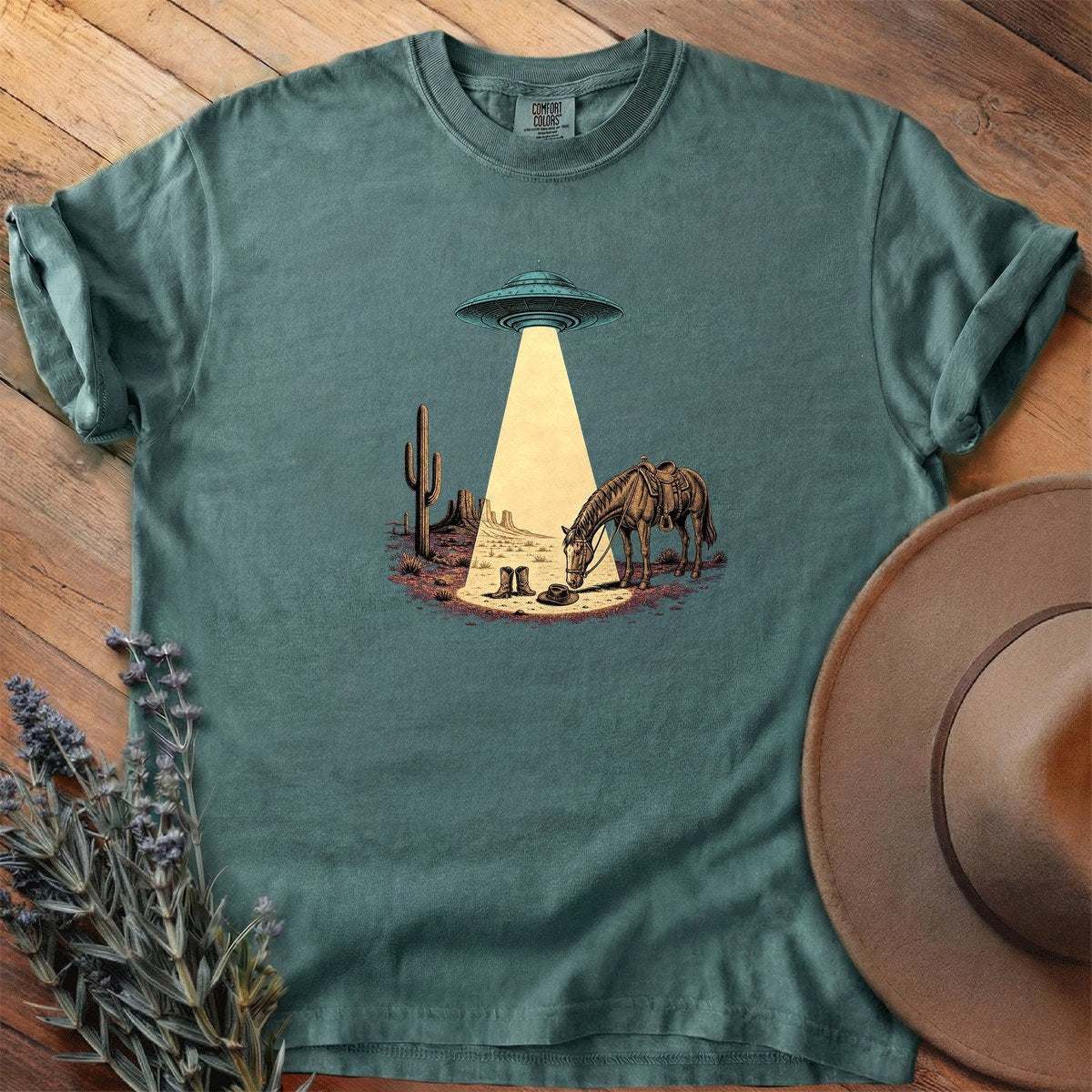 They Beamed Up The Cowboy T-Shirt - Horse Graphic Tee - Gift for Horse Lovers - Unisex