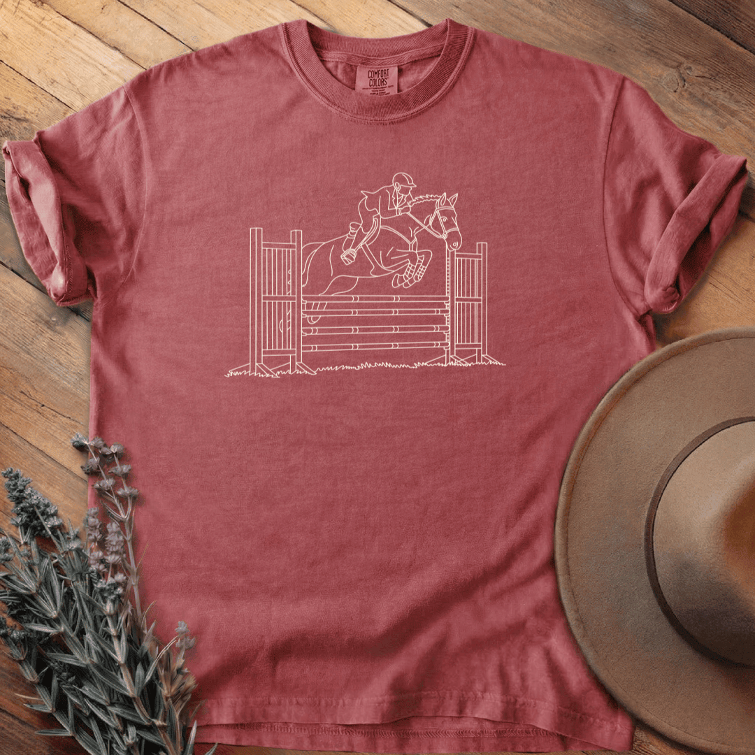 Equestrian Jump T-Shirt - Horse Graphic Tee - Gift for Horse Lovers - Unisex