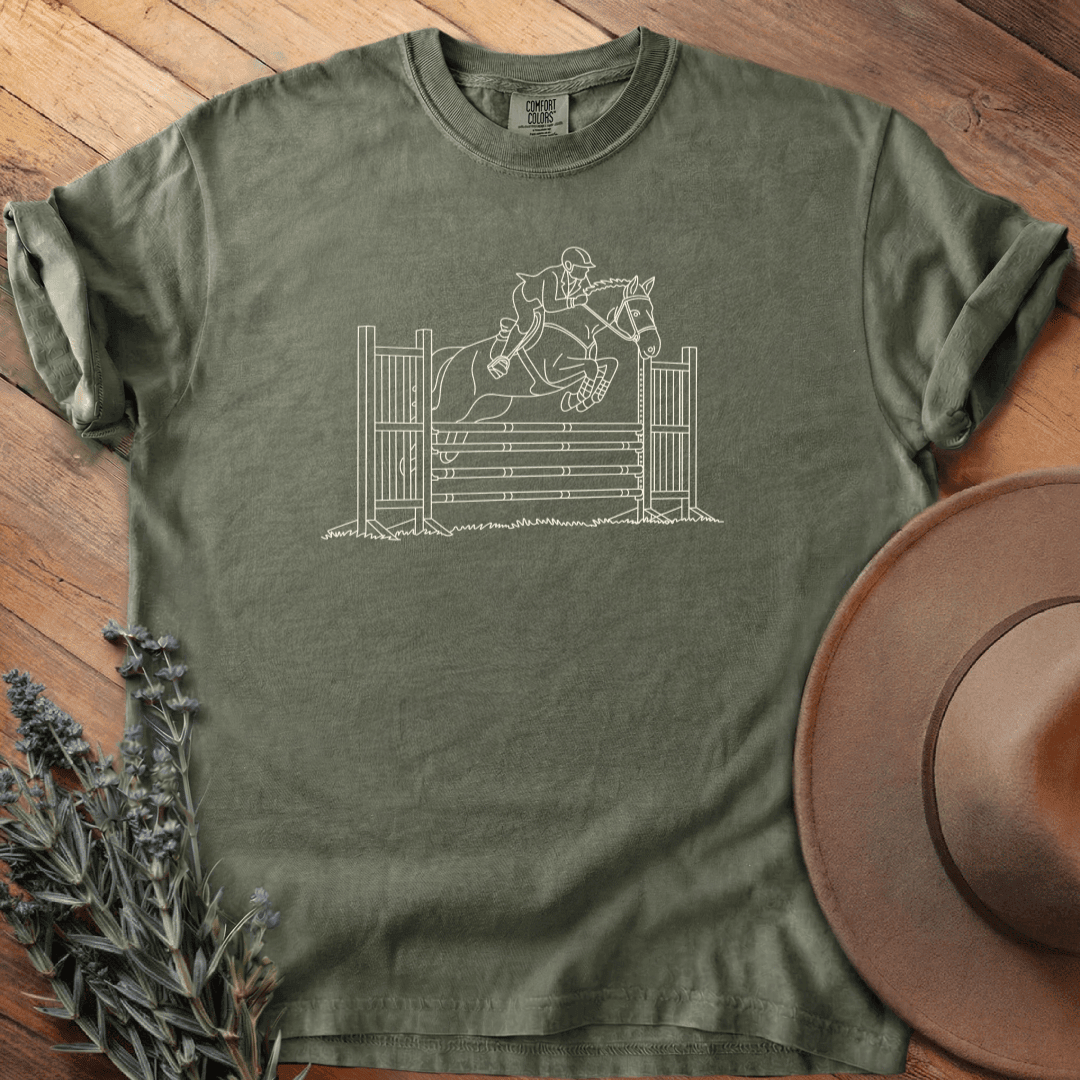 Equestrian Jump T-Shirt - Horse Graphic Tee - Gift for Horse Lovers - Unisex