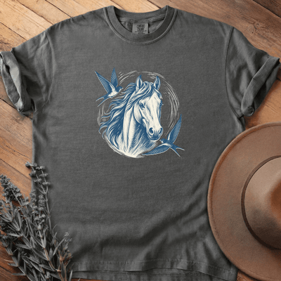 Vintage Art, Birds T-Shirt - Horse Graphic Tee - Gift for Horse Lovers - Unisex