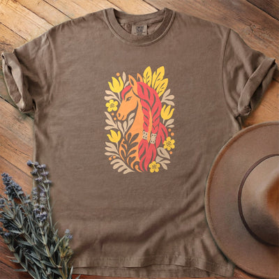 Tulips and Turquoise Braids T-Shirt - Horse Graphic Tee - Gift for Horse Lovers - Unisex