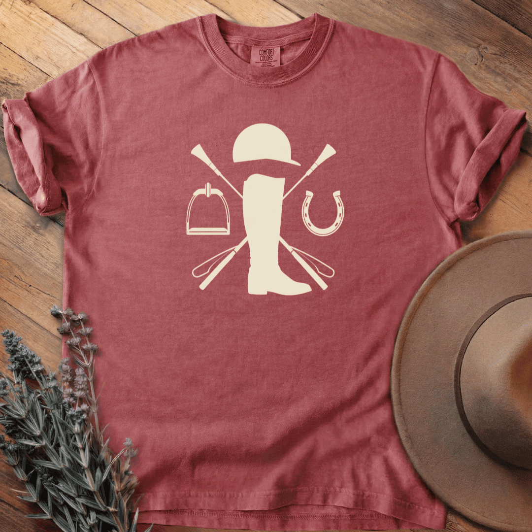Equestrian boot T-Shirt - Horse Graphic Tee - Gift for Horse Lovers - Unisex