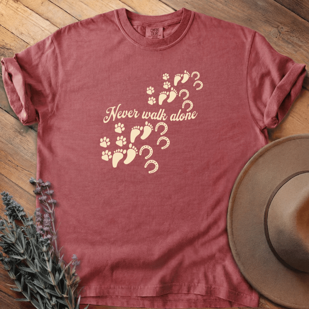 Never Walk Alone T-Shirt - Horse Graphic Tee - Gift for Horse Lovers - Unisex