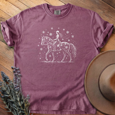 Winter Never Stops Us T-Shirt - Horse Graphic Tee - Gift for Horse Lovers - Unisex