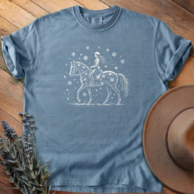 Winter Never Stops Us T-Shirt - Horse Graphic Tee - Gift for Horse Lovers - Unisex