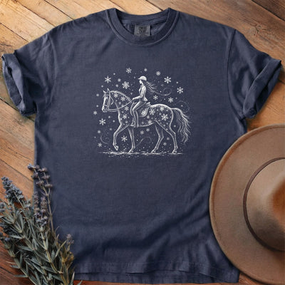 Winter Never Stops Us T-Shirt - Horse Graphic Tee - Gift for Horse Lovers - Unisex