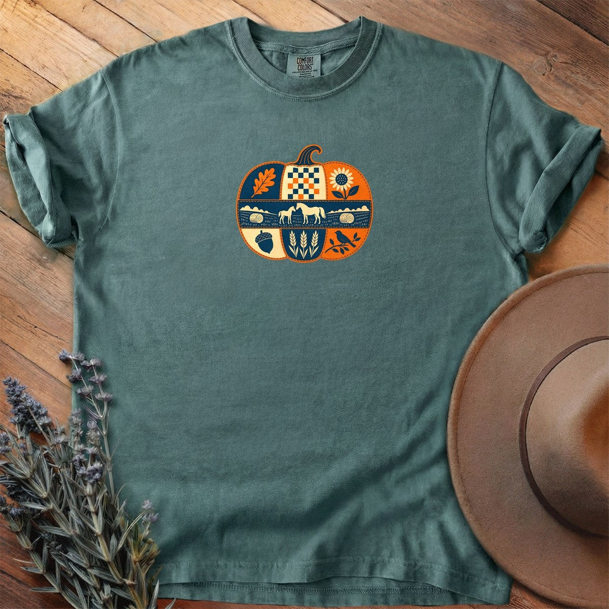 Mare And Foal Harvest Pumpkin T-Shirt - Horse Graphic Tee - Gift for Horse Lovers - Unisex