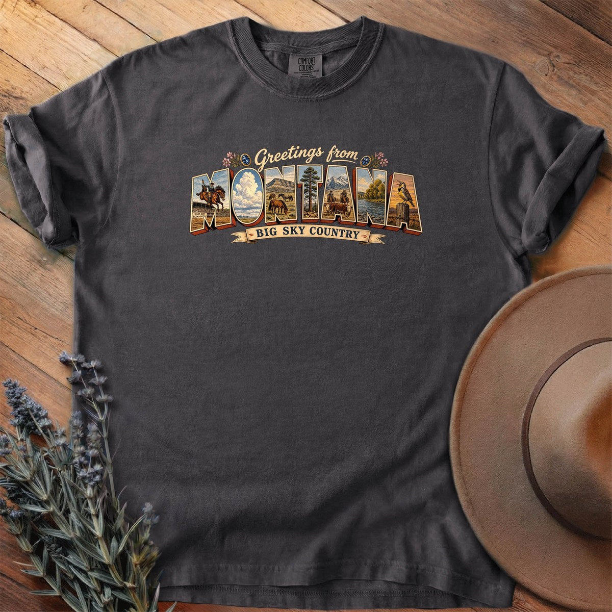 Greetings From Montana T-Shirt - Horse Graphic Tee - Gift for Horse Lovers - Unisex