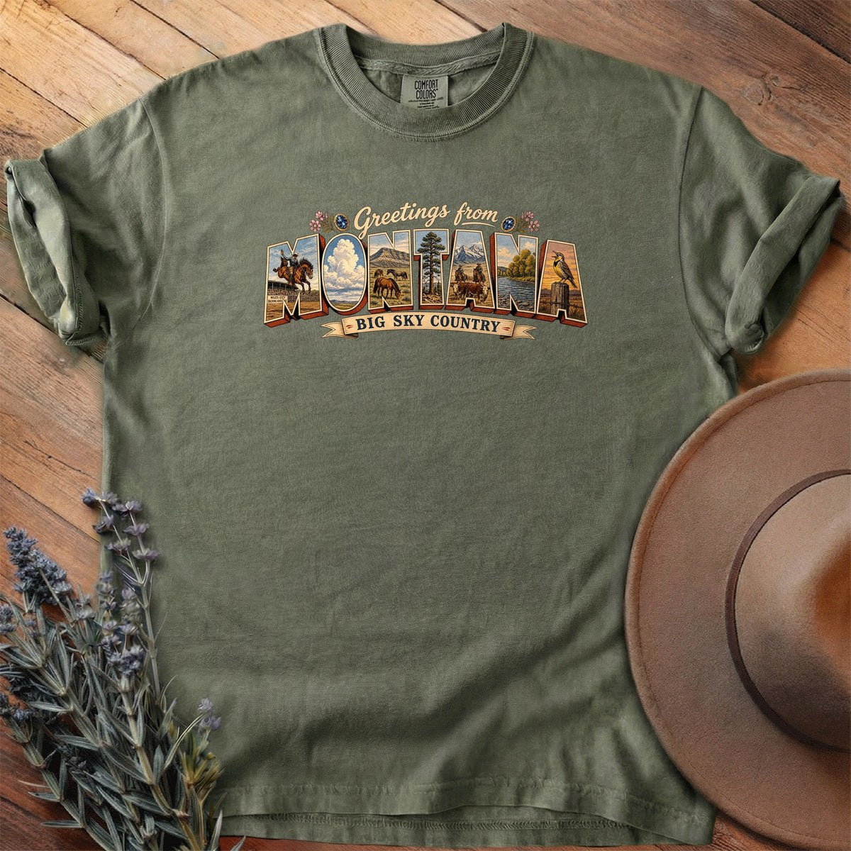 Greetings From Montana T-Shirt - Horse Graphic Tee - Gift for Horse Lovers - Unisex