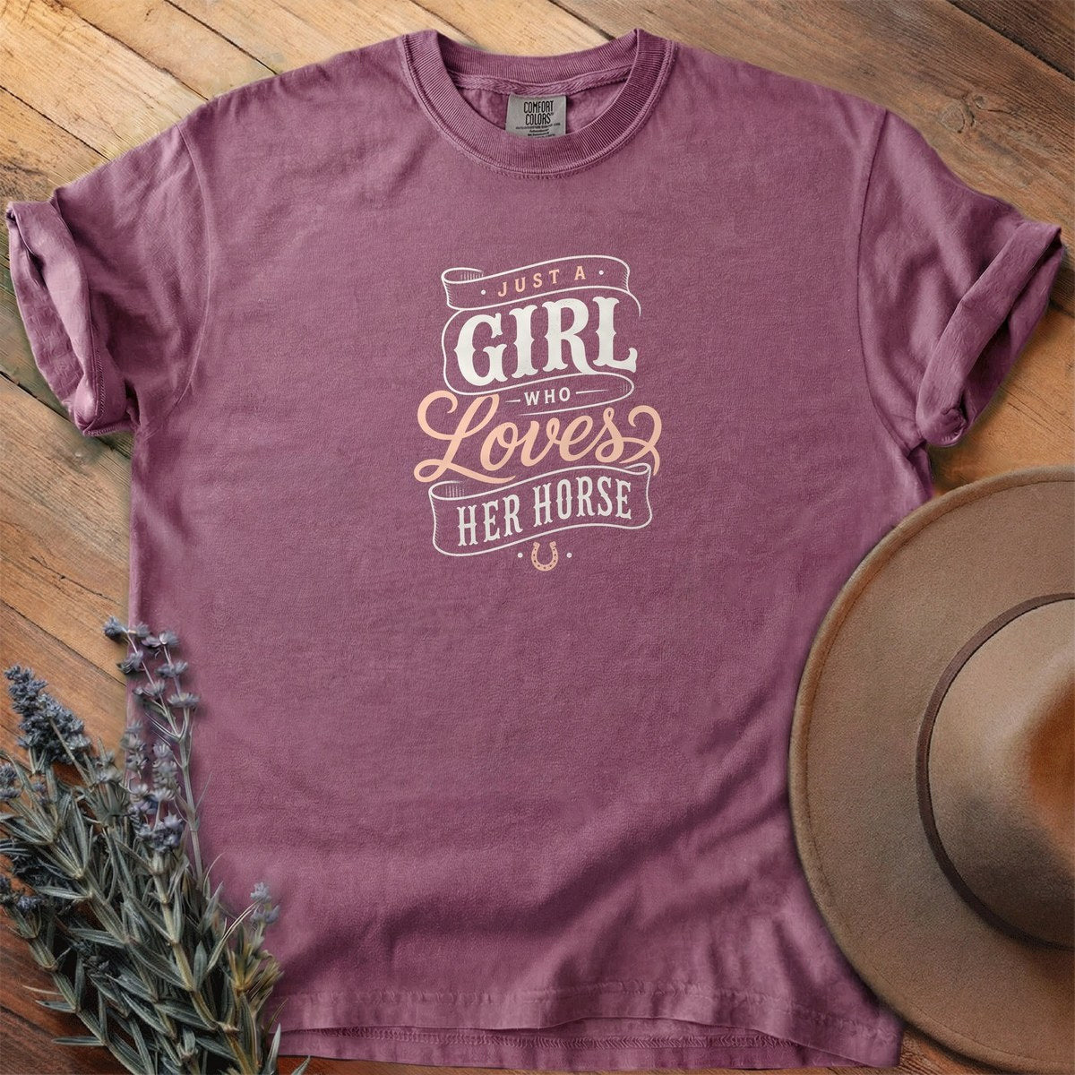 Just A Girl Who Loves Her Horse T-Shirt - Graphic Tee - Gift for Horse Lovers