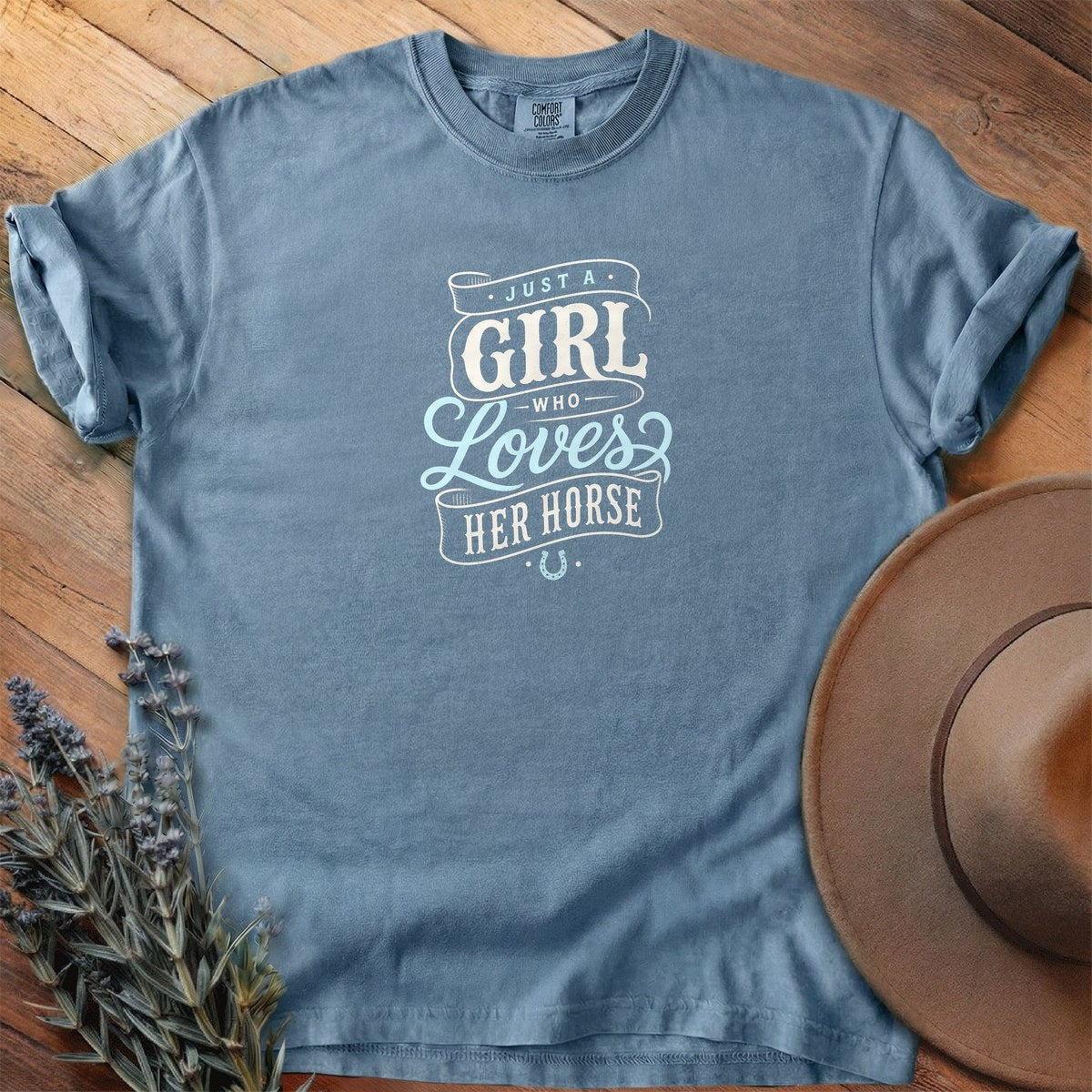 Just A Girl Who Loves Her Horse T-Shirt - Graphic Tee - Gift for Horse Lovers