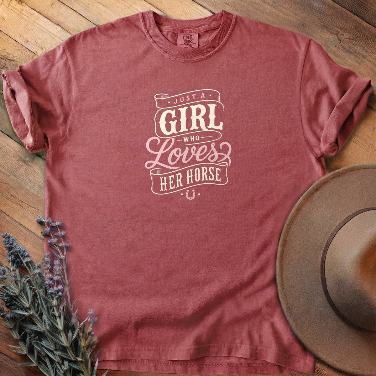Just A Girl Who Loves Her Horse T-Shirt - Graphic Tee - Gift for Horse Lovers