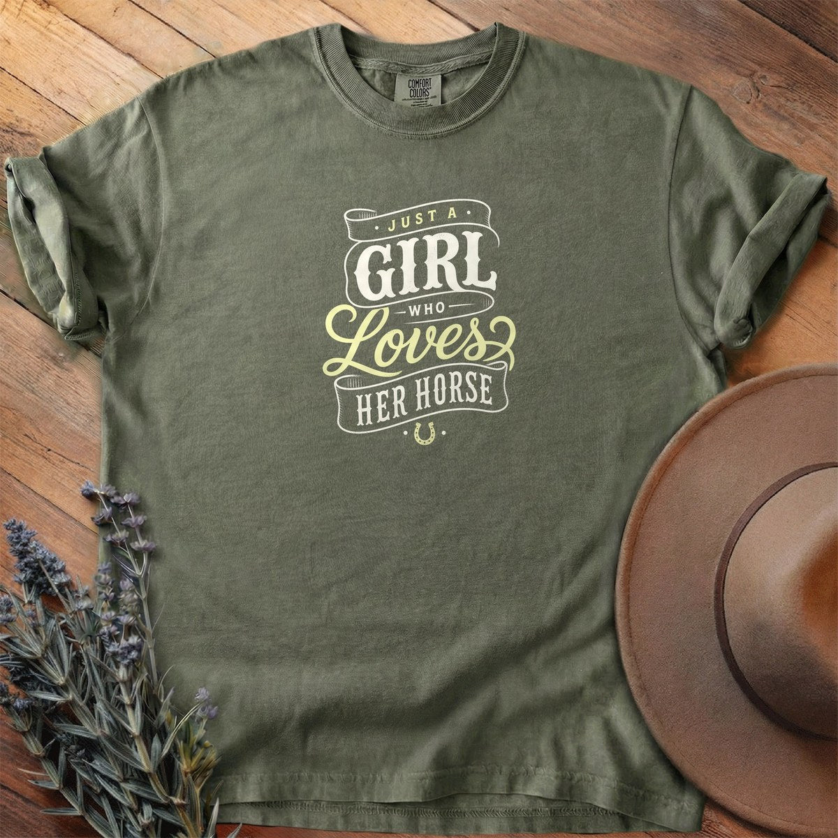 Just A Girl Who Loves Her Horse T-Shirt - Graphic Tee - Gift for Horse Lovers