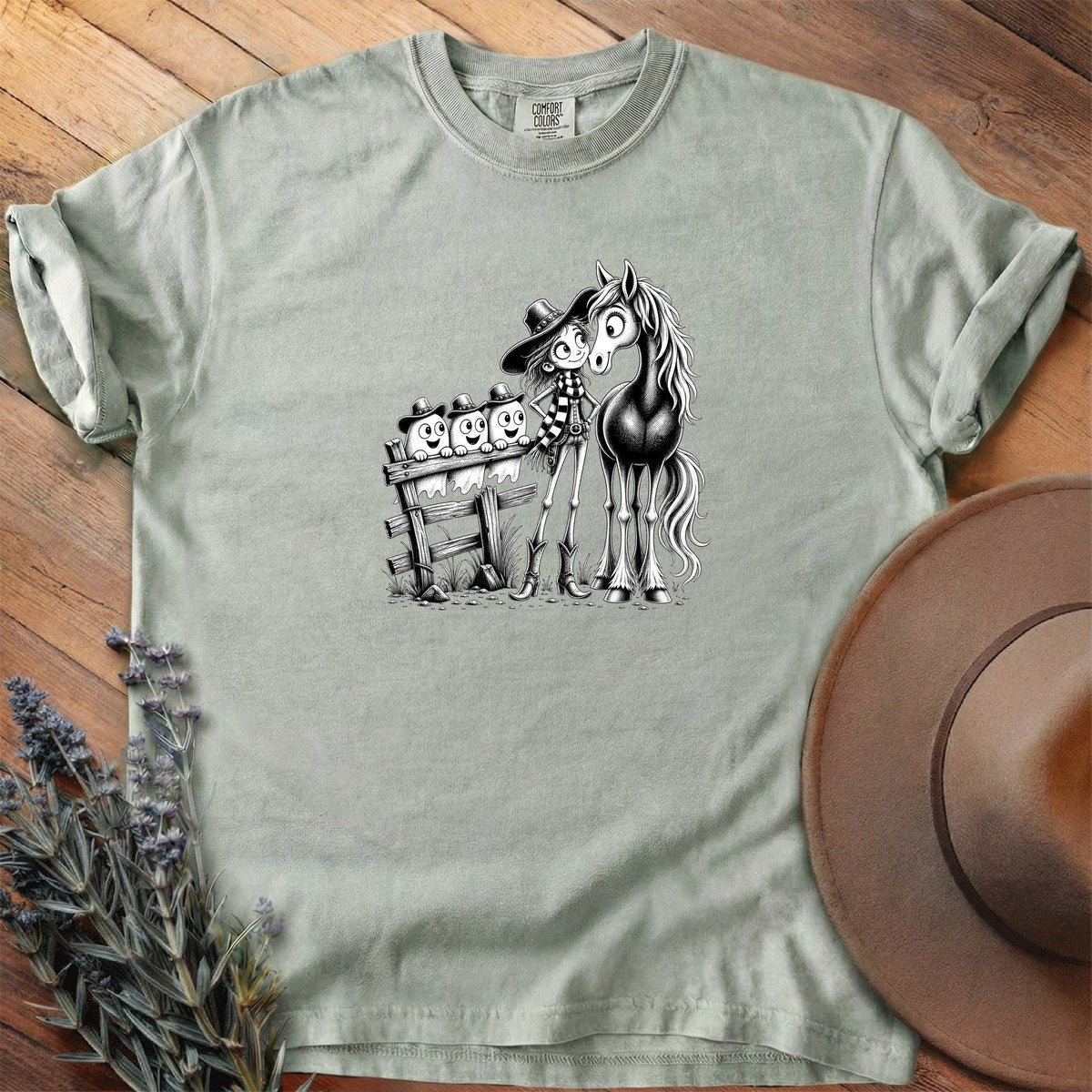 Ghosts On The Fence Rail T-Shirt - Horse Graphic Tee - Gift for Horse Lovers - Unisex