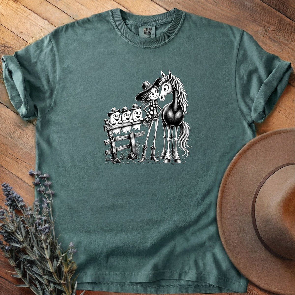 Ghosts On The Fence Rail T-Shirt - Horse Graphic Tee - Gift for Horse Lovers - Unisex