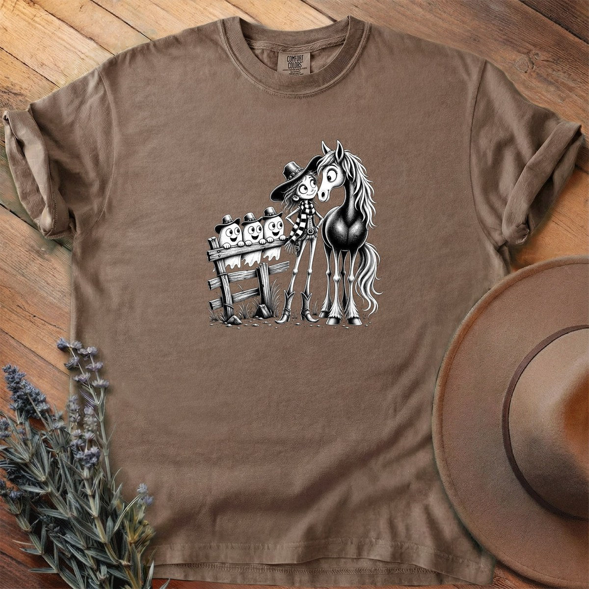 Ghosts On The Fence Rail T-Shirt - Horse Graphic Tee - Gift for Horse Lovers - Unisex