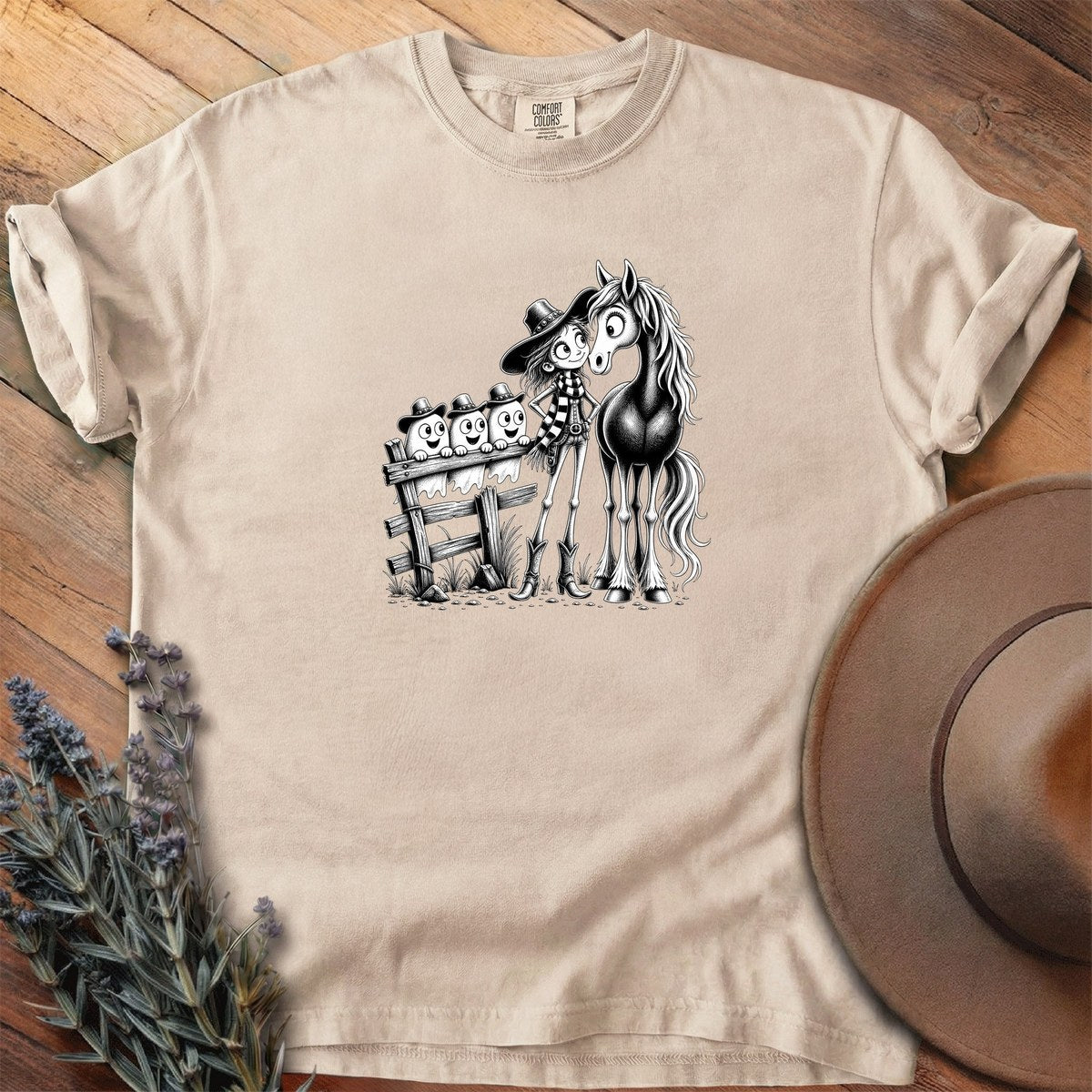 Ghosts On The Fence Rail T-Shirt - Horse Graphic Tee - Gift for Horse Lovers - Unisex