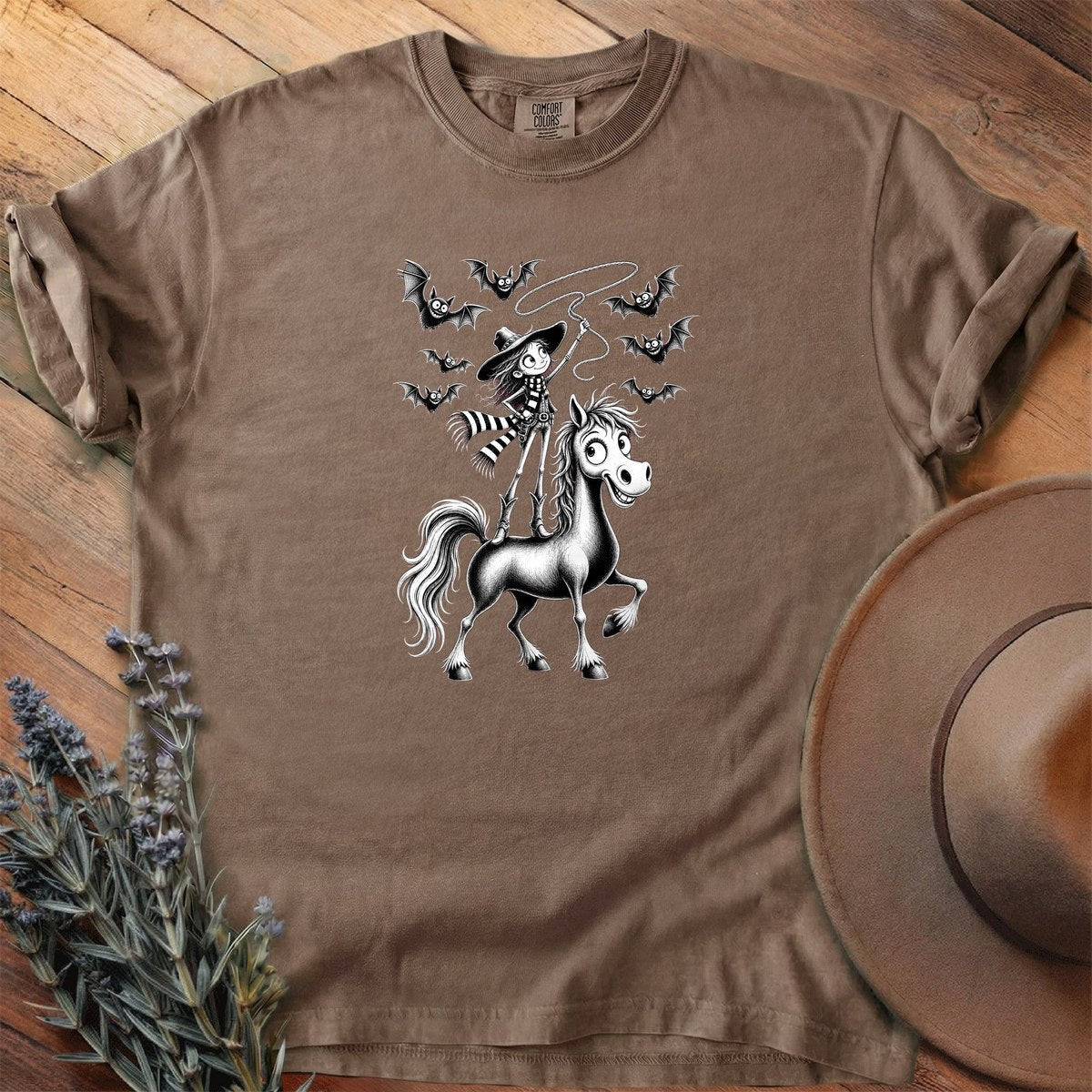 Witch Roping Bats T-Shirt - Horse Graphic Tee - Gift for Horse Lovers - Unisex