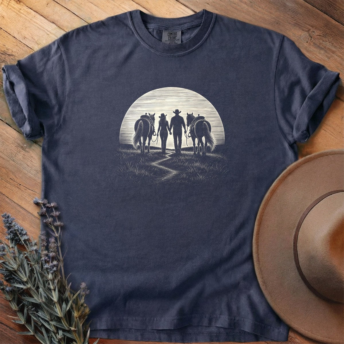 Rider into the sunset 4 T-Shirt - Horse Graphic Tee - Gift for Horse Lovers - Unisex