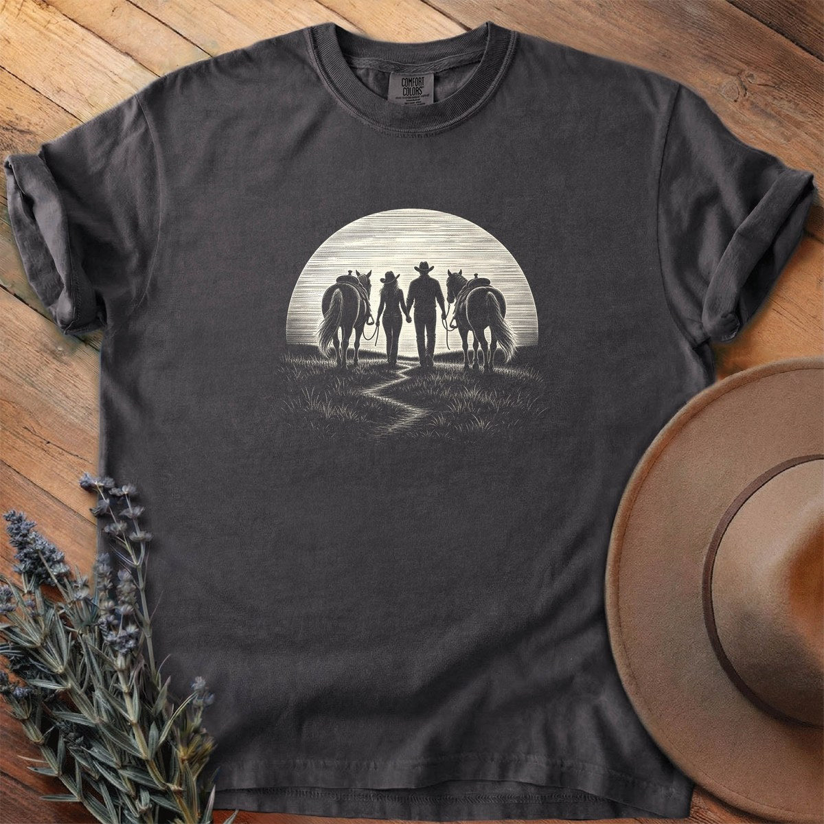 Rider into the sunset 4 T-Shirt - Horse Graphic Tee - Gift for Horse Lovers - Unisex