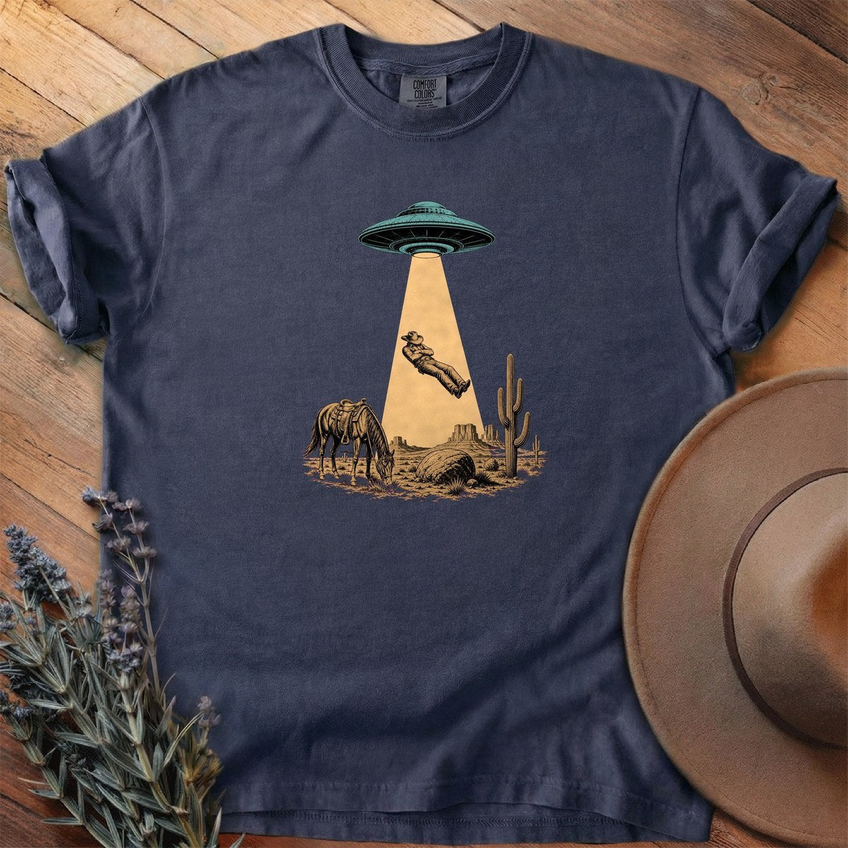Cowboy Abduction T-Shirt - Horse Graphic Tee - Gift for Horse Lovers - Unisex