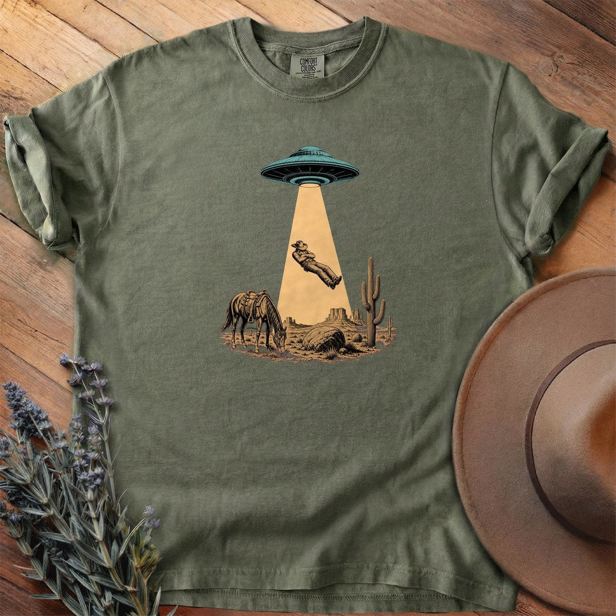 Cowboy Abduction T-Shirt - Horse Graphic Tee - Gift for Horse Lovers - Unisex