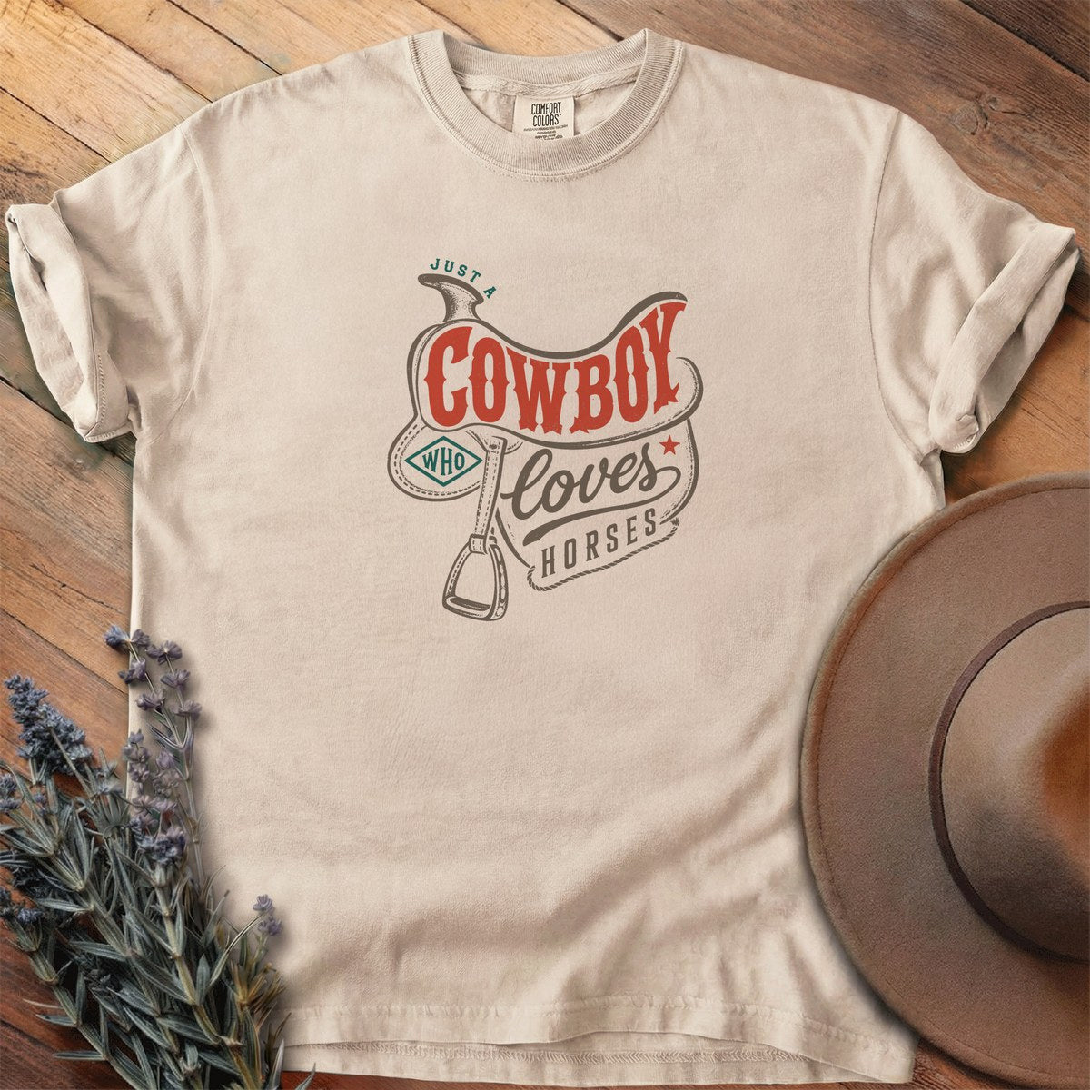 Just A Cowboy Who Loves Horses T-Shirt - Horse Graphic Tee - Gift for Horse Lovers - Unisex