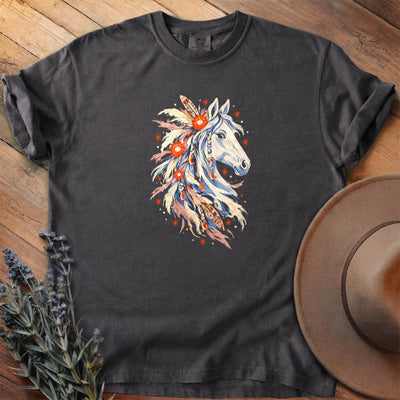 Feathers, Moons And Marigolds T-Shirt - Horse Graphic Tee - Gift for Horse Lovers - Unisex