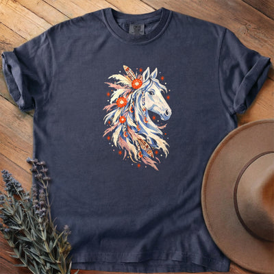 Feathers, Moons And Marigolds T-Shirt - Horse Graphic Tee - Gift for Horse Lovers - Unisex