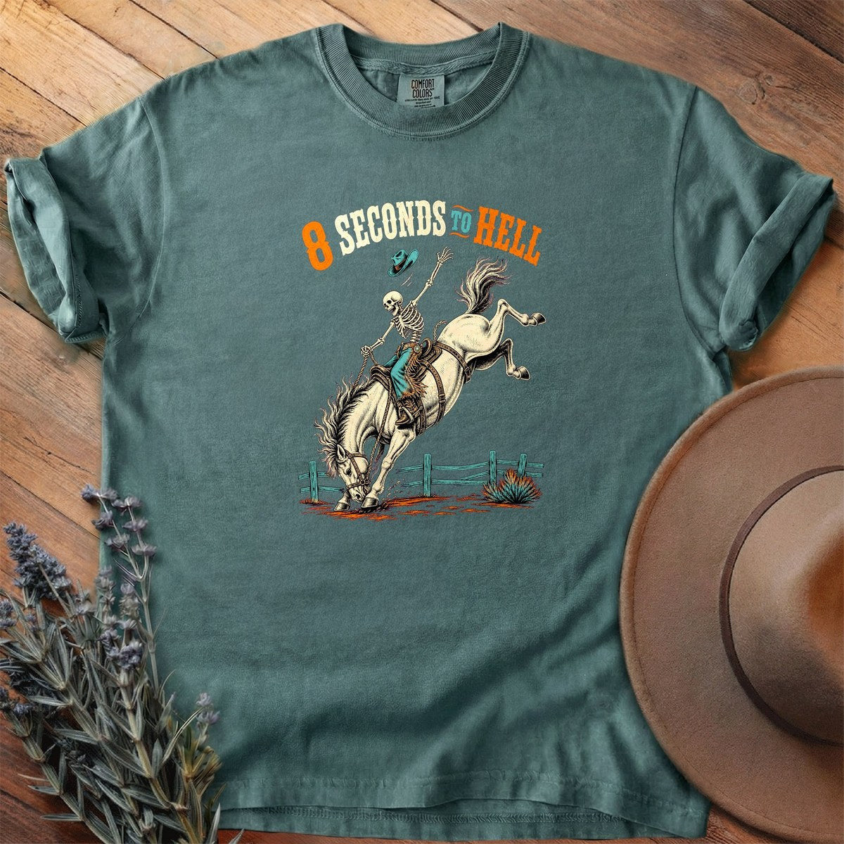 8 Seconds To Hell T-Shirt - Horse Graphic Tee - Gift for Horse Lovers - Unisex