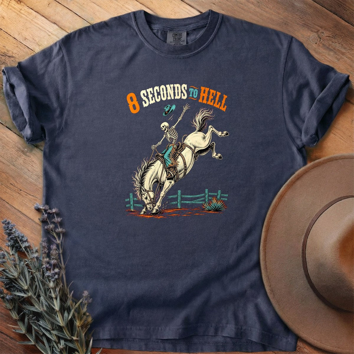8 Seconds To Hell T-Shirt - Horse Graphic Tee - Gift for Horse Lovers - Unisex