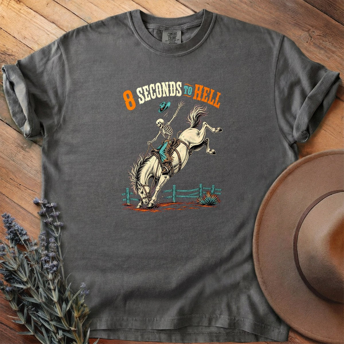 8 Seconds To Hell T-Shirt - Horse Graphic Tee - Gift for Horse Lovers - Unisex