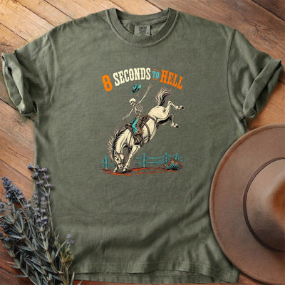 8 Seconds To Hell T-Shirt - Horse Graphic Tee - Gift for Horse Lovers - Unisex