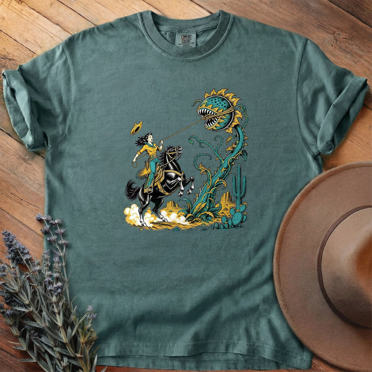 Roping The Sunflower Beast T-Shirt - Horse Graphic Tee - Gift for Horse Lovers - Unisex