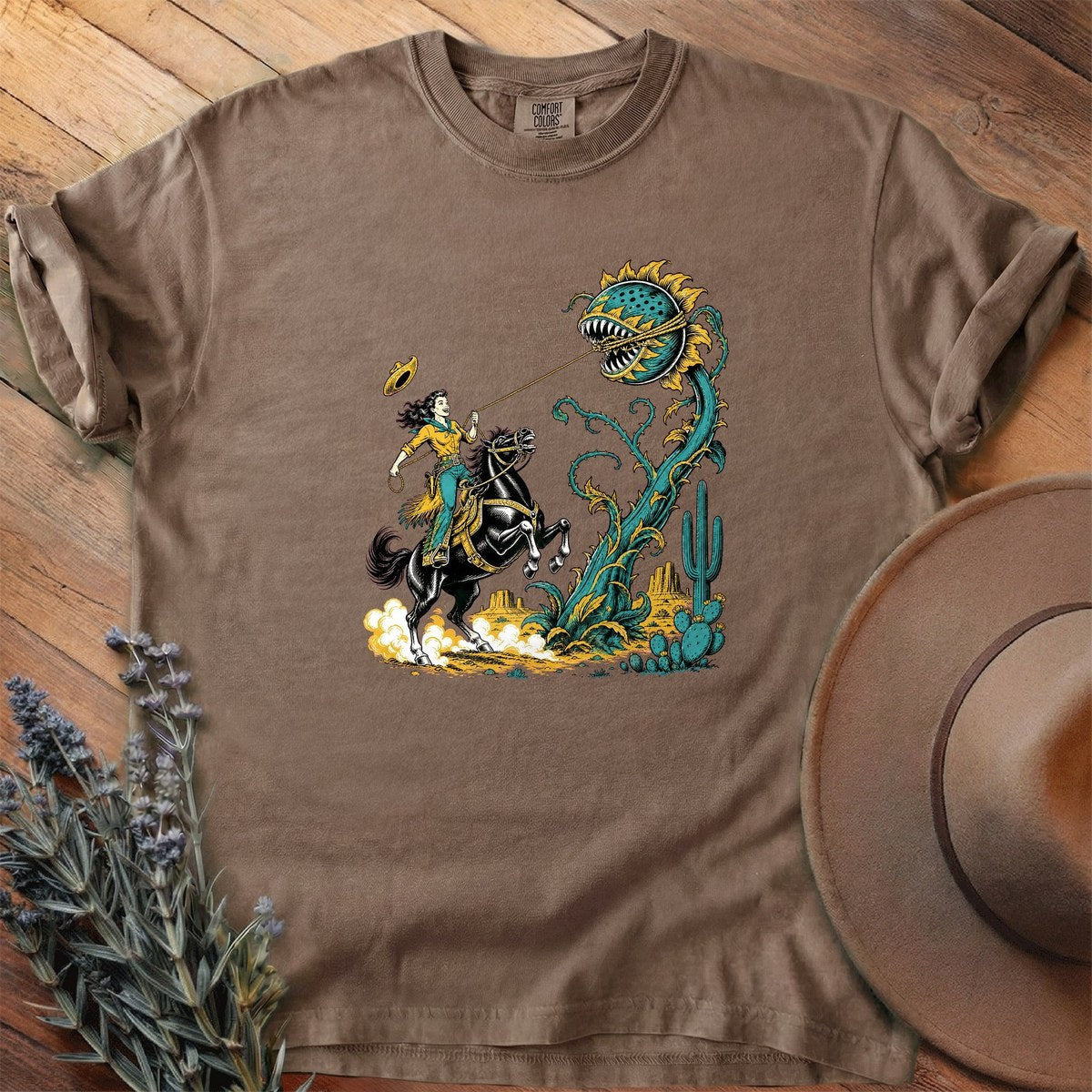 Roping The Sunflower Beast T-Shirt - Horse Graphic Tee - Gift for Horse Lovers - Unisex