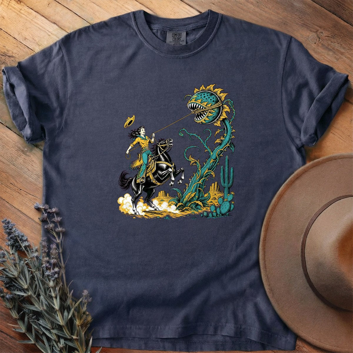 Roping The Sunflower Beast T-Shirt - Horse Graphic Tee - Gift for Horse Lovers - Unisex