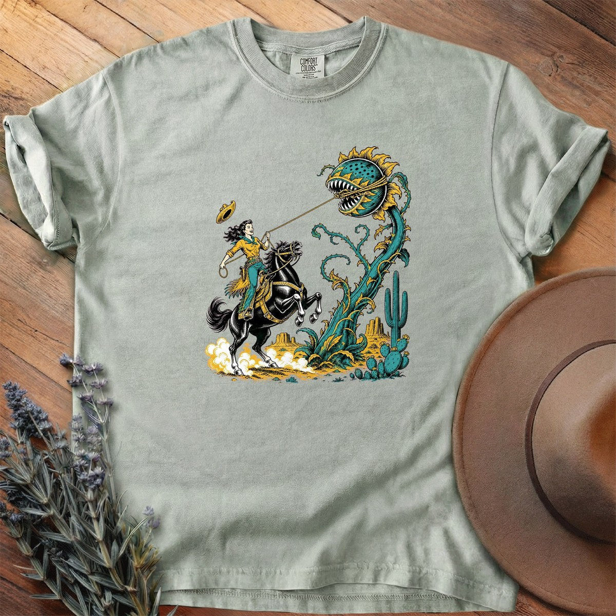 Roping The Sunflower Beast T-Shirt - Horse Graphic Tee - Gift for Horse Lovers - Unisex