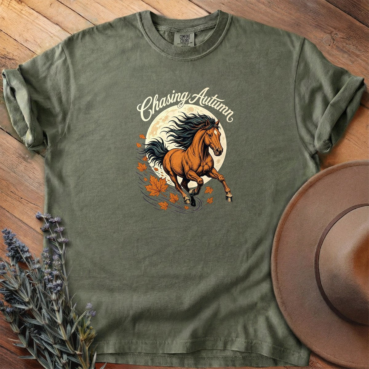 Chasing Autumn T-Shirt - Horse Graphic Tee - Gift for Horse Lovers - Unisex