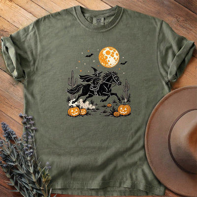 Witch Cat Midnight Ride T-Shirt - Horse Graphic Tee - Gift for Horse Lovers - Unisex