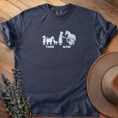 Then And Now 3 T-Shirt - Horse Graphic Tee - Gift for Horse Lovers - Unisex