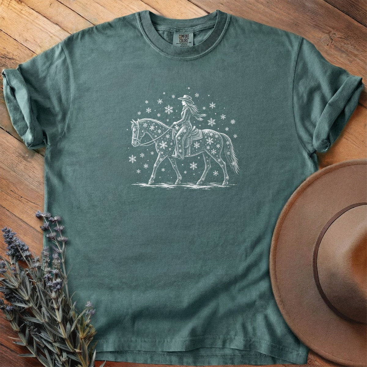 Snowfall Ride T-Shirt - Horse Graphic Tee - Gift for Horse Lovers - Unisex