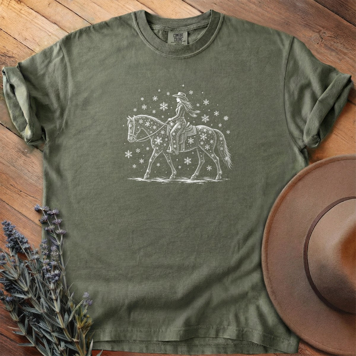 Snowfall Ride T-Shirt - Horse Graphic Tee - Gift for Horse Lovers - Unisex