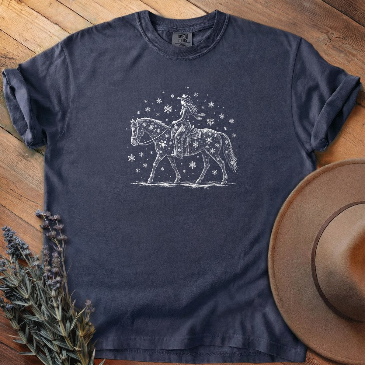 Snowfall Ride T-Shirt - Horse Graphic Tee - Gift for Horse Lovers - Unisex